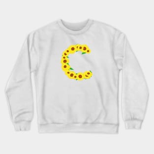 Sunflowers Initial Letter C (White Background) Crewneck Sweatshirt